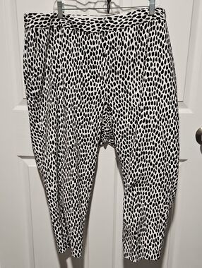 Talbots Black & White Dotted Cropped Pants
